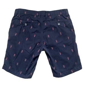 Sunday Work Clothes Lobster Print Blue Bermuda Shorts Mens Size 34 Preppy